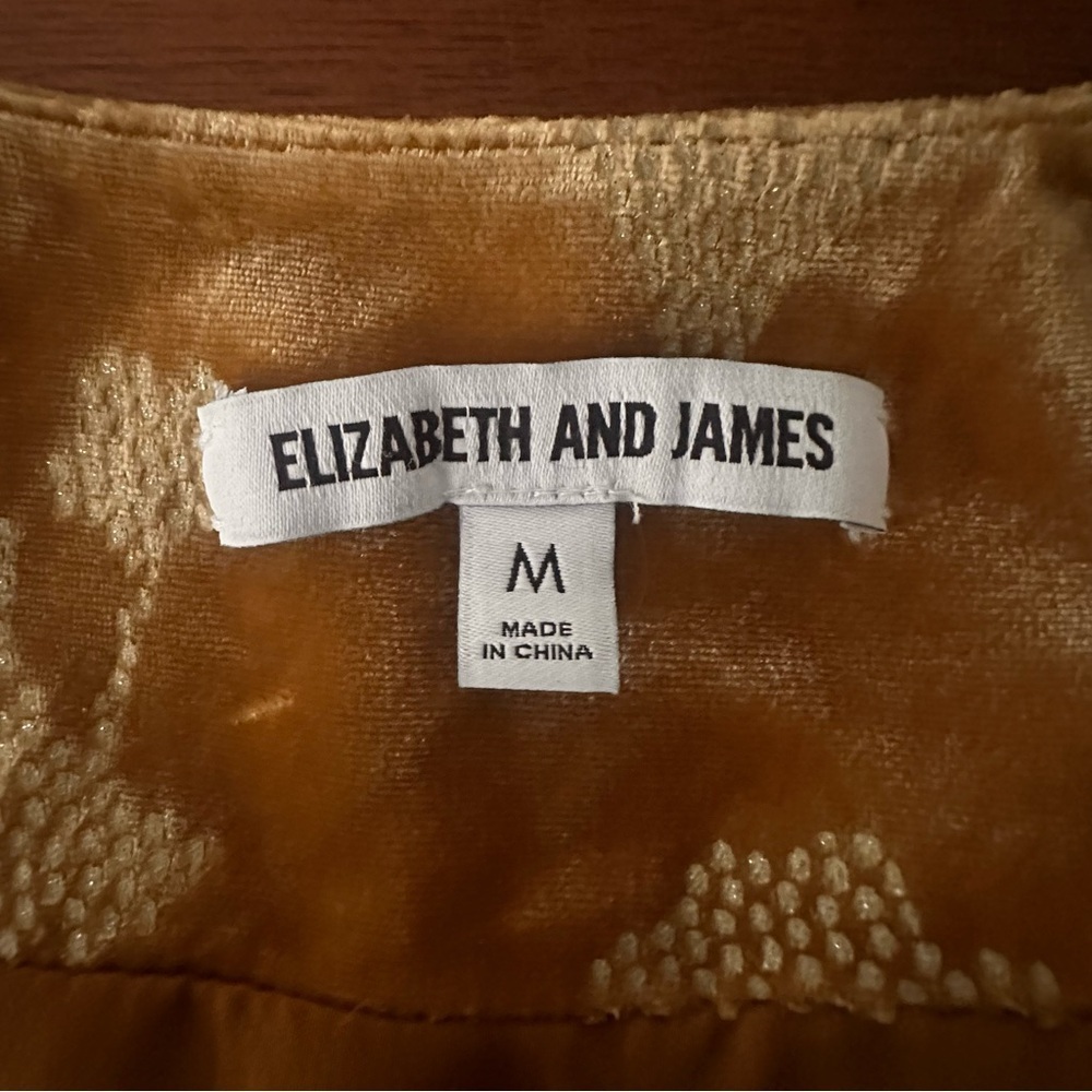 Elizabeth and James “Audrey” Mustard Velvet Velour Women’s Jacket Medium - Picture 5 of 8
